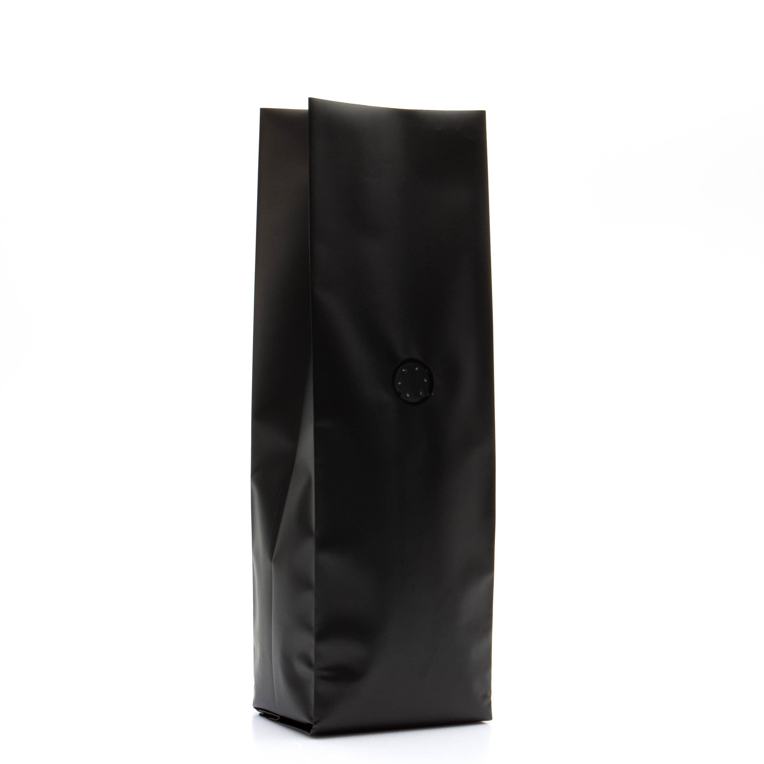 Bag King 1 lb. Coffee Bag Side Gusset with Degassing Valve Black / Single Unit (Less Than Case Qty)
