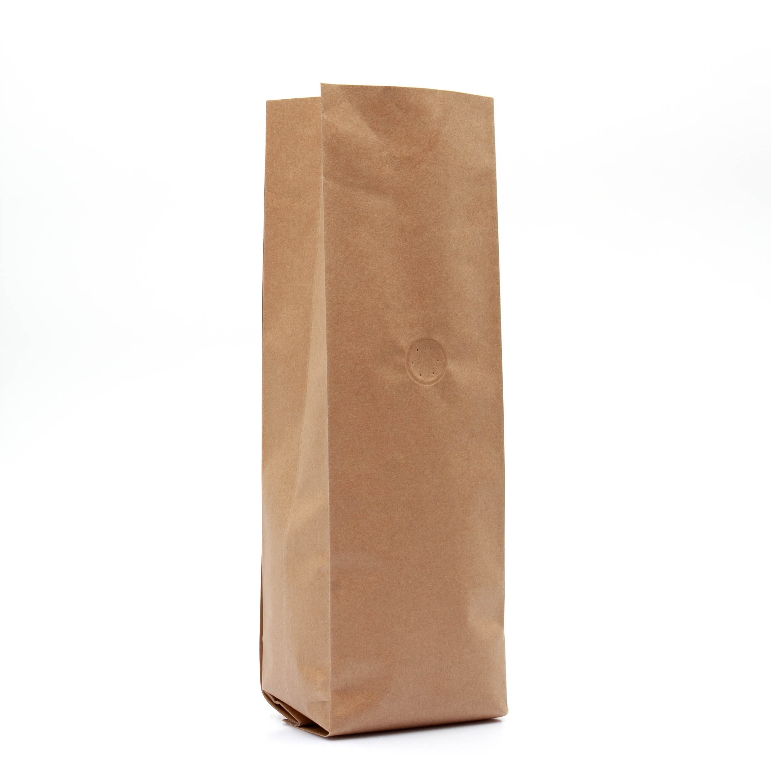 Bag King 1 lb. Coffee Bag Side Gusset with Degassing Valve Kraft / Single Unit (Less Than Case Qty)