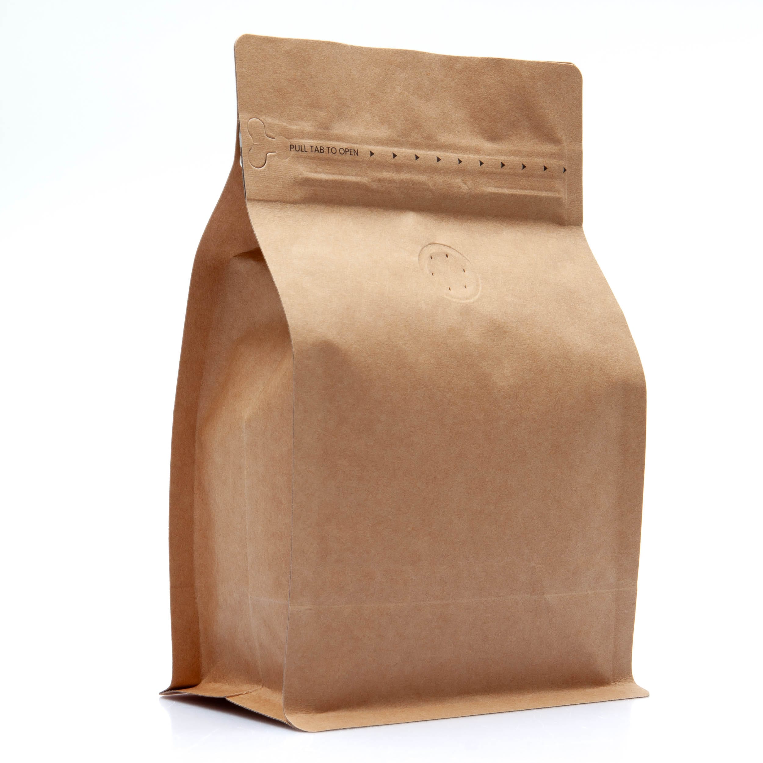 Bag King 12 oz. Block Bottom Coffee Bag with Degassing Valve Kraft / Single Unit (Less Than Case Qty)