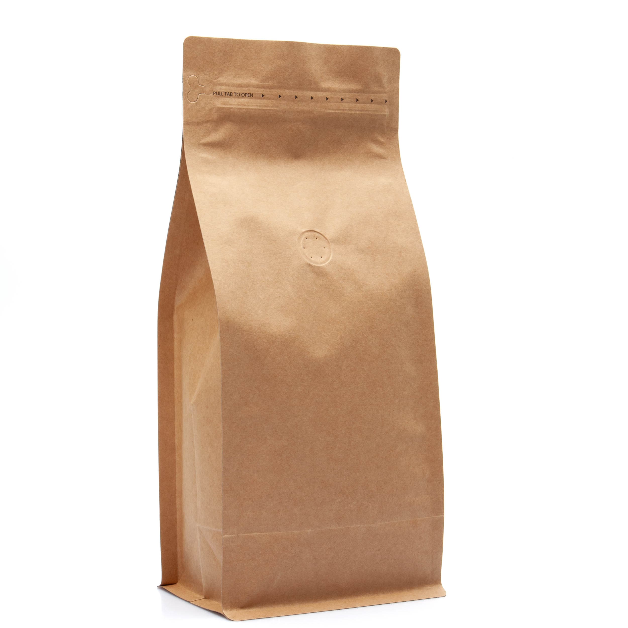Bag King 2 lb. Block Bottom Coffee Bag with Degassing Valve Kraft / Single Unit (Less Than Case Qty)