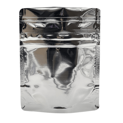Bag King Child-Resistant Clear Front Wide Mouth Mylar Bag | 1/8th oz Chrome / Single Unit