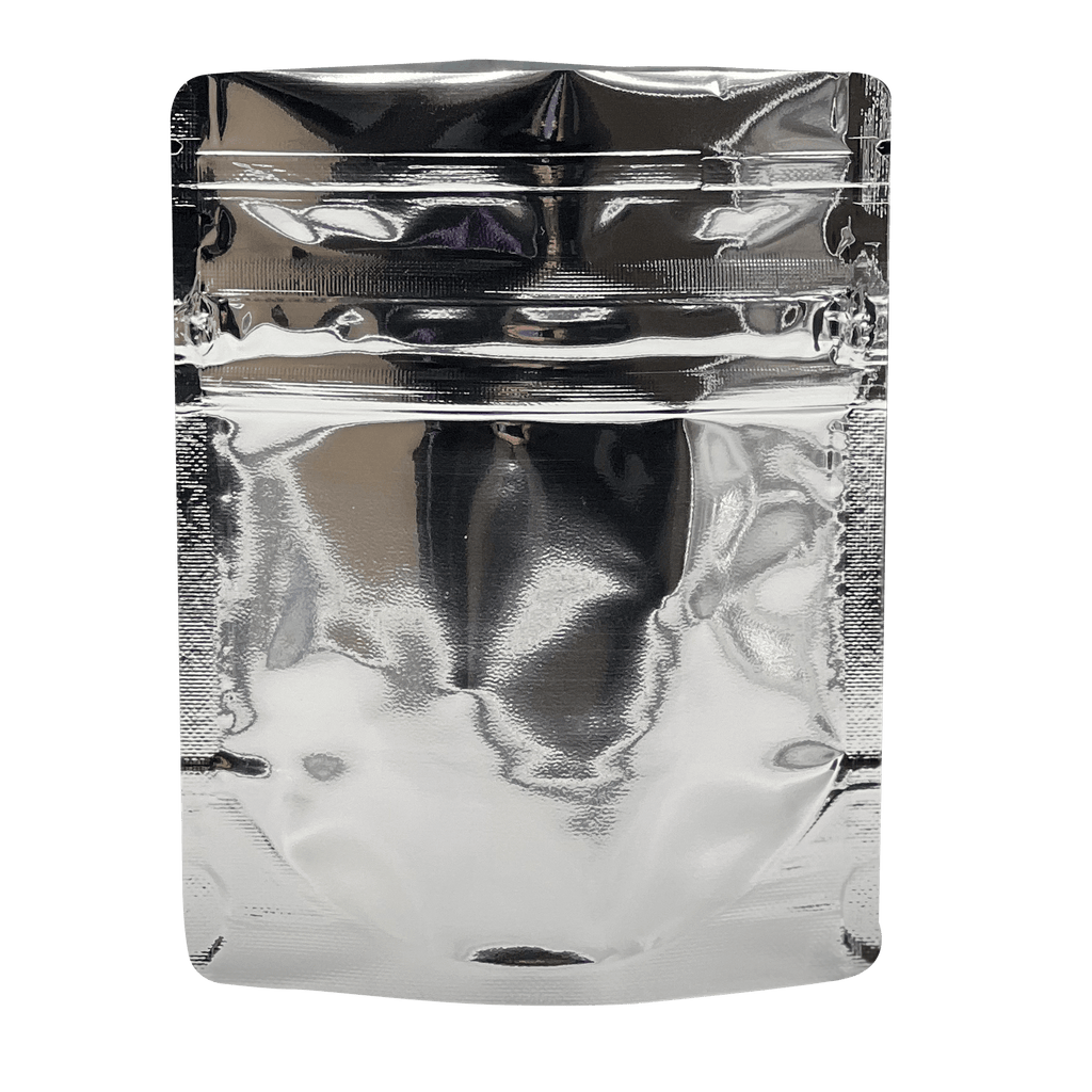 Bag King Child-Resistant Clear Front Wide Mouth Mylar Bag | 1/8th oz Chrome / Single Unit
