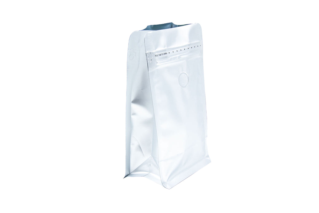 Bag King Flat Bottom Coffee Bag 12oz. (5"x8"x3") Silver