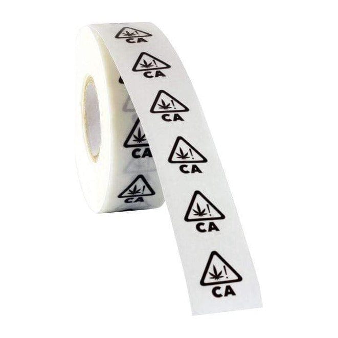 California Clear Universal THC! Symbol Square Compliance Labels (Roll of 1,000)
