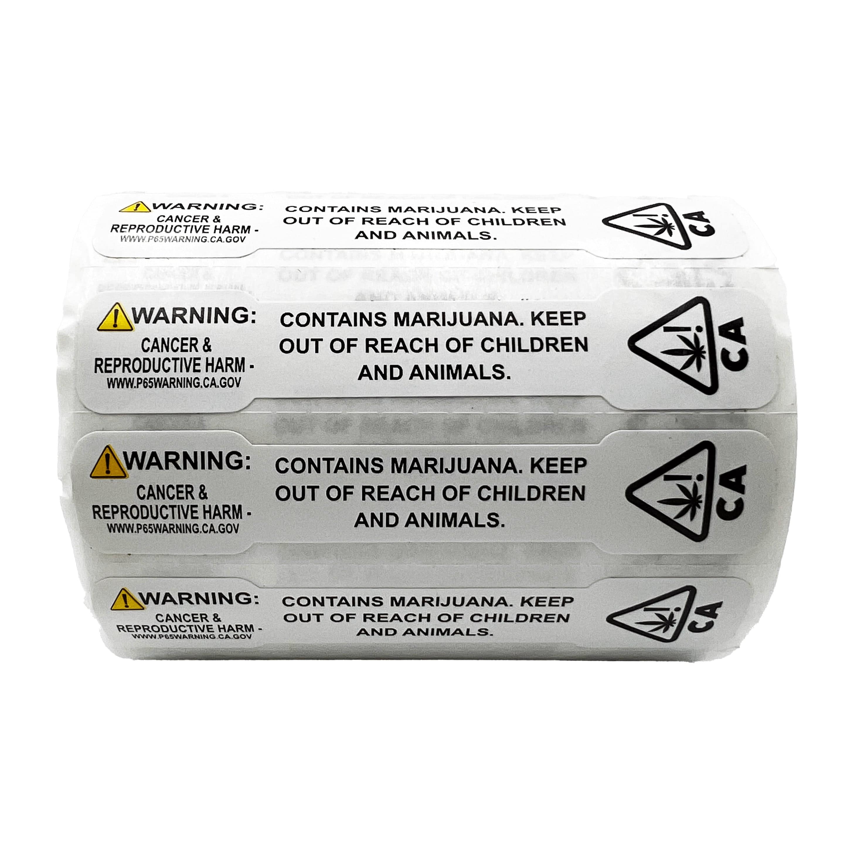California PROP 65 Tamper Evident Universal THC ! Marijuana Symbol Labels