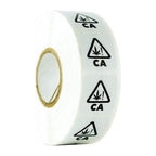 California Universal THC! Symbol Square Compliance Labels - White