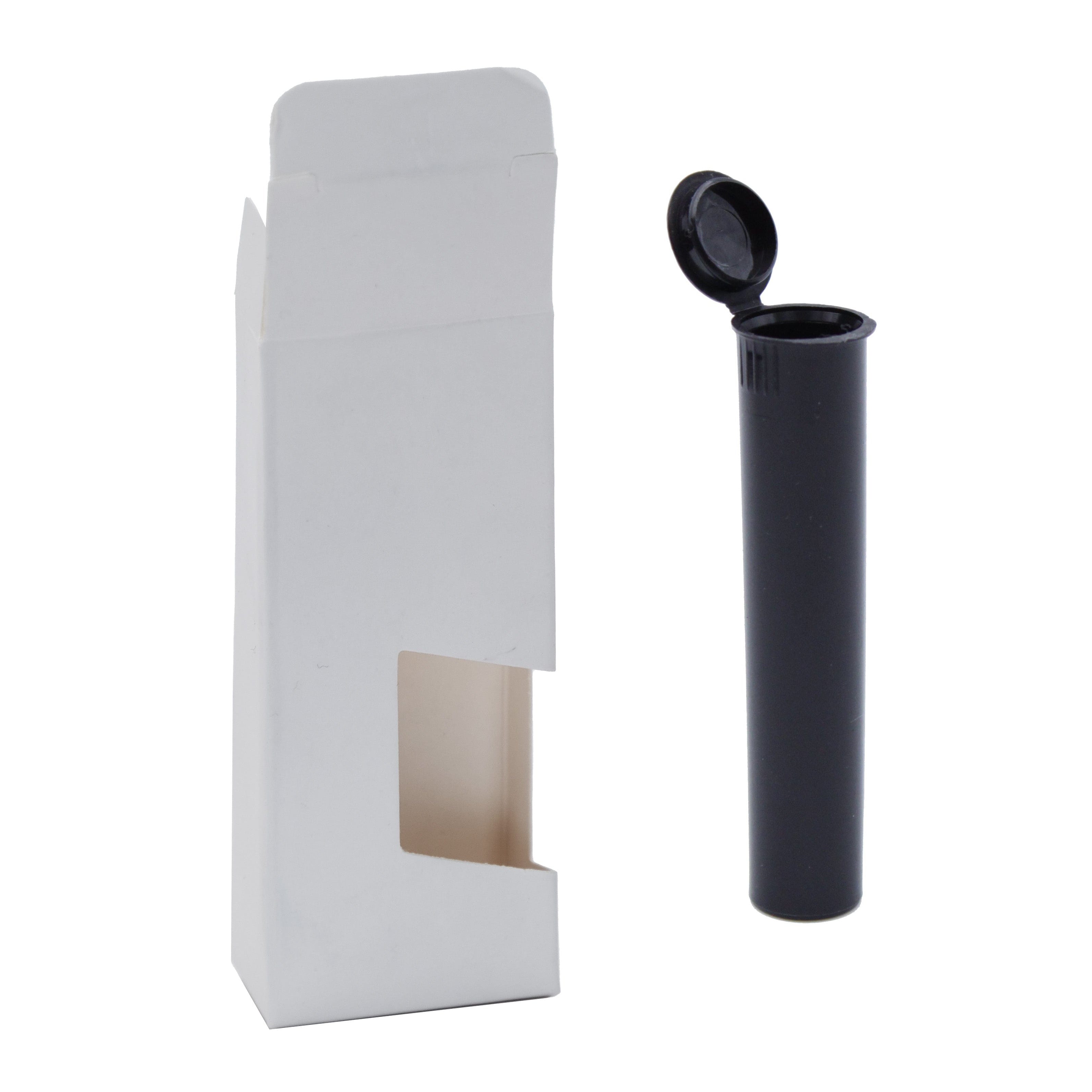Child-Resistant Vape Cartridge Tube with Paper Box White / Black / Single Unit (Less Than Box Qty)