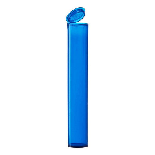 Clearance Translucent Squeeze Top Child-Resistant Pre-Roll Tube | 116 mm Translucent Blue / Single Unit