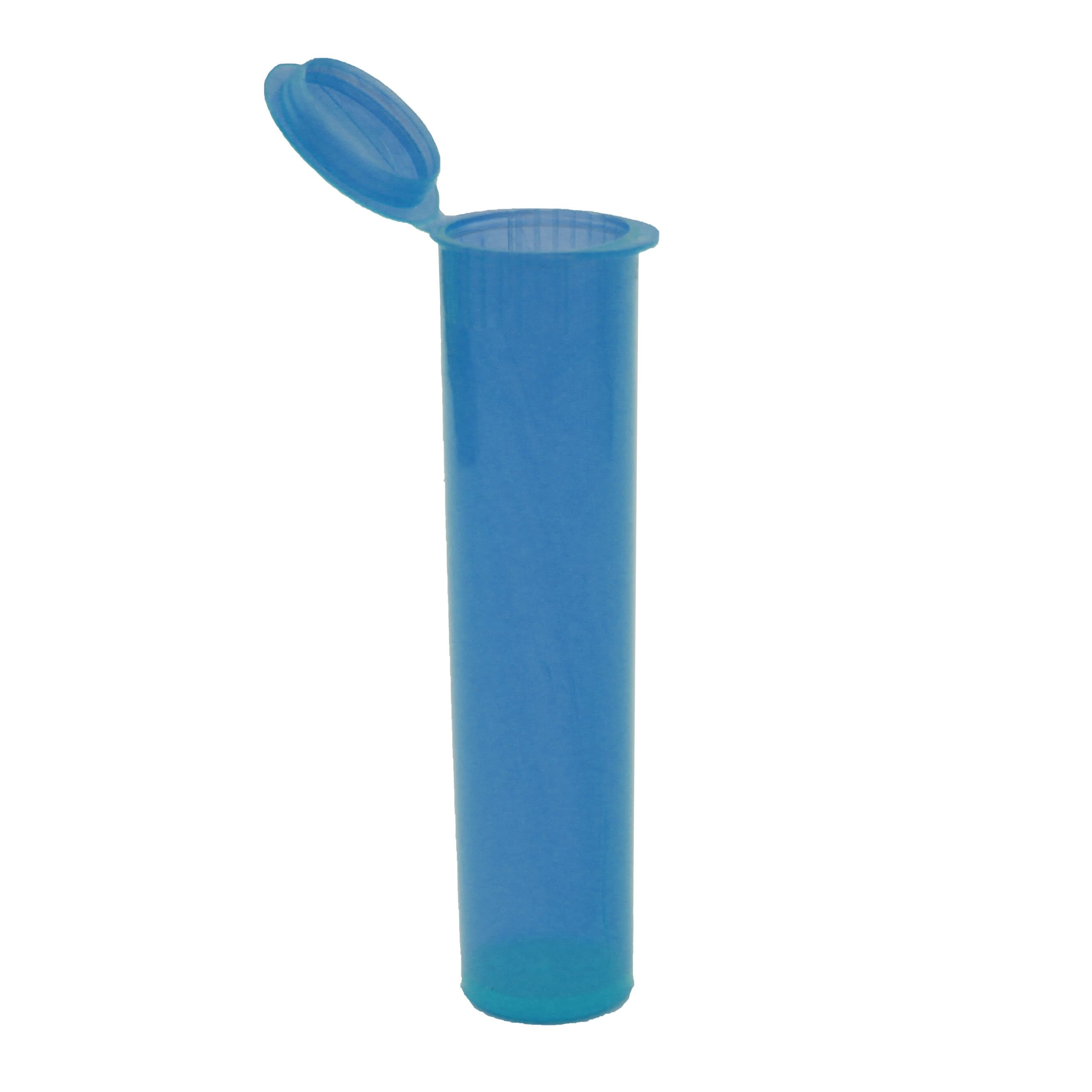Clearance Translucent Squeeze Top Child-Resistant Pre-Roll Tube | 78 mm Translucent Blue