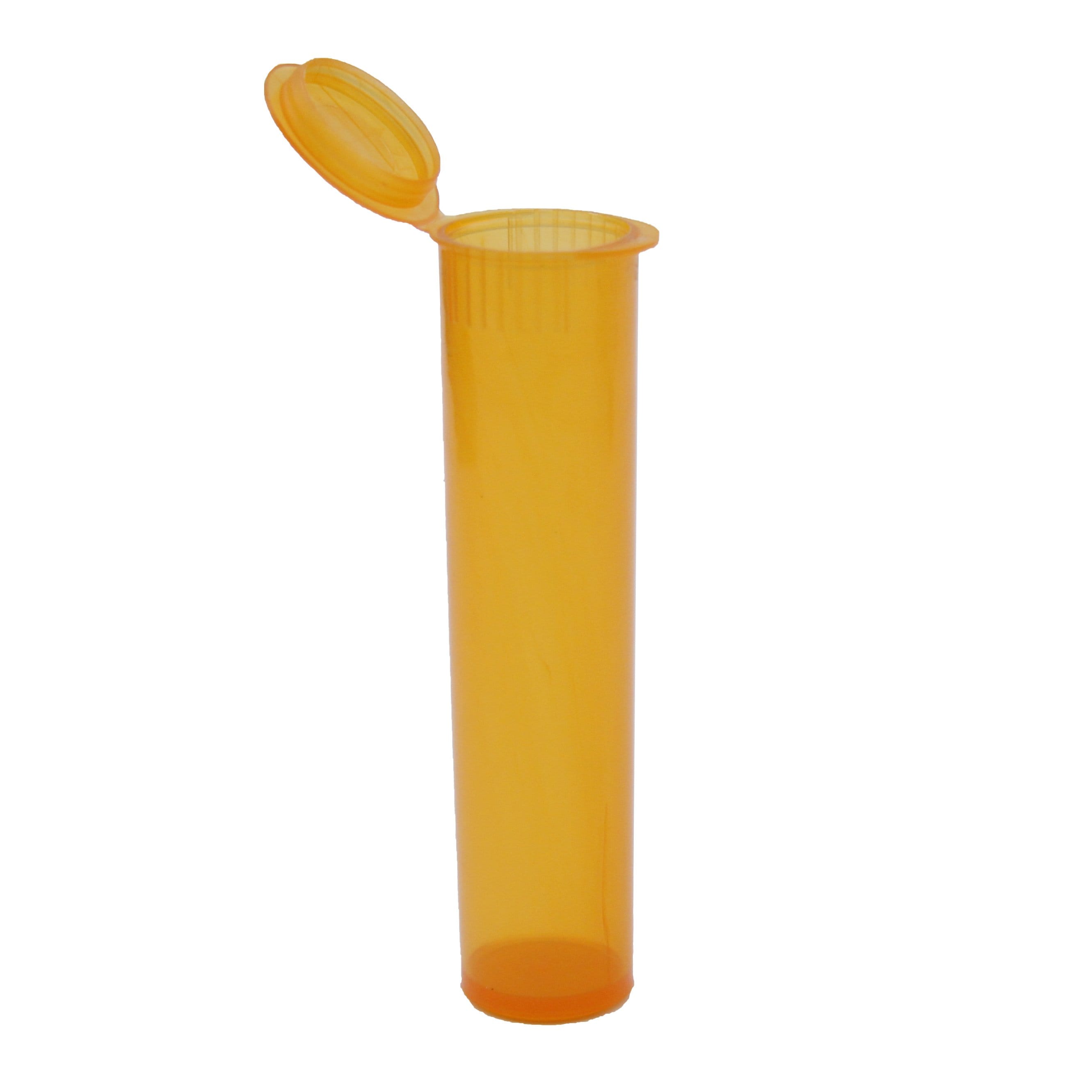 Clearance Translucent Squeeze Top Child-Resistant Pre-Roll Tube | 78 mm Translucent Orange