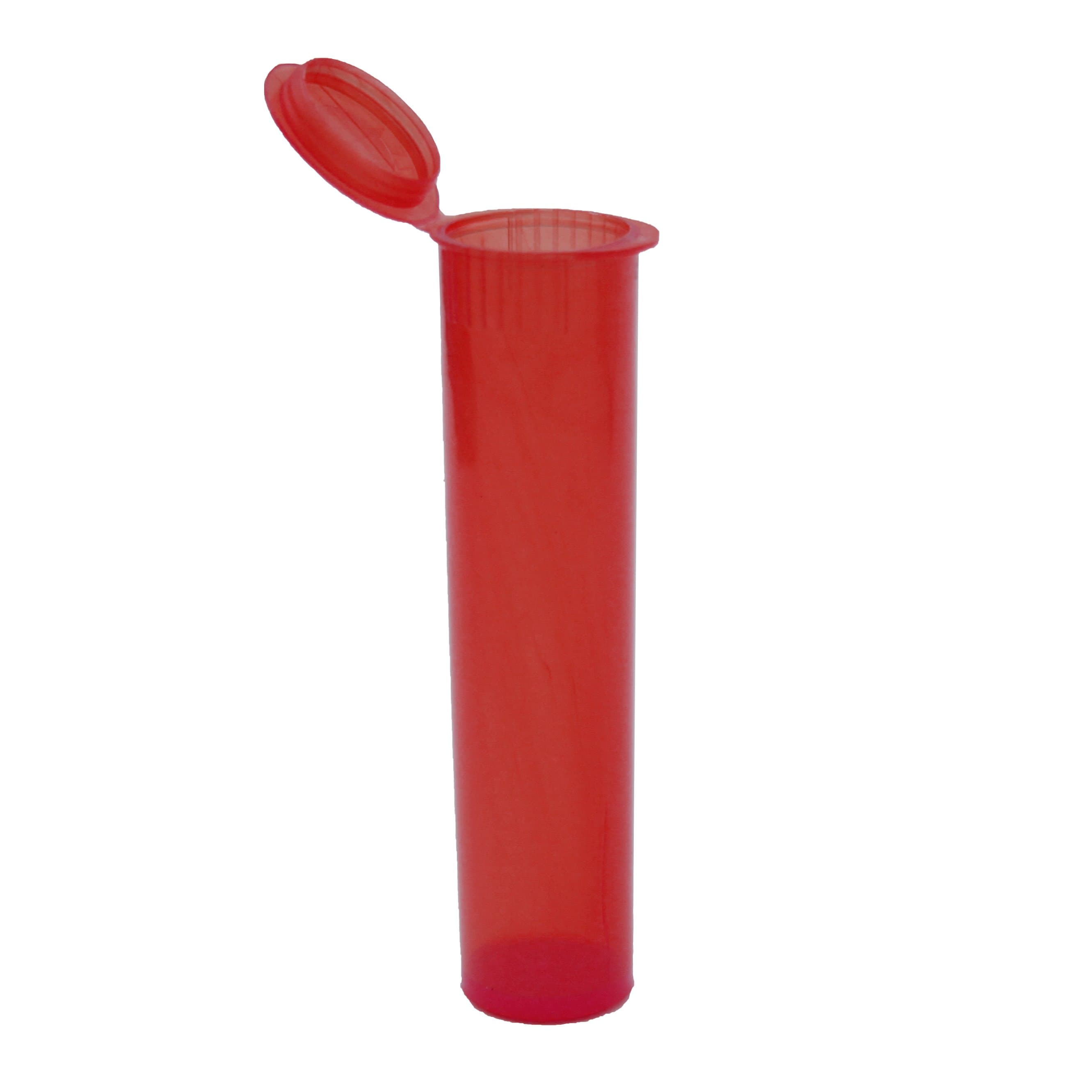 Clearance Translucent Squeeze Top Child-Resistant Pre-Roll Tube | 78 mm Translucent Red
