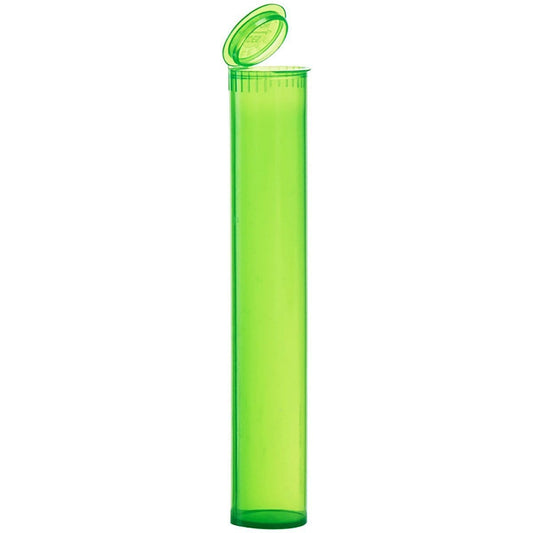 Clearance Translucent Squeeze Top Child-Resistant Pre-Roll Tube | 94 mm Translucent Green / Box of 1000 (Bulk Pricing)