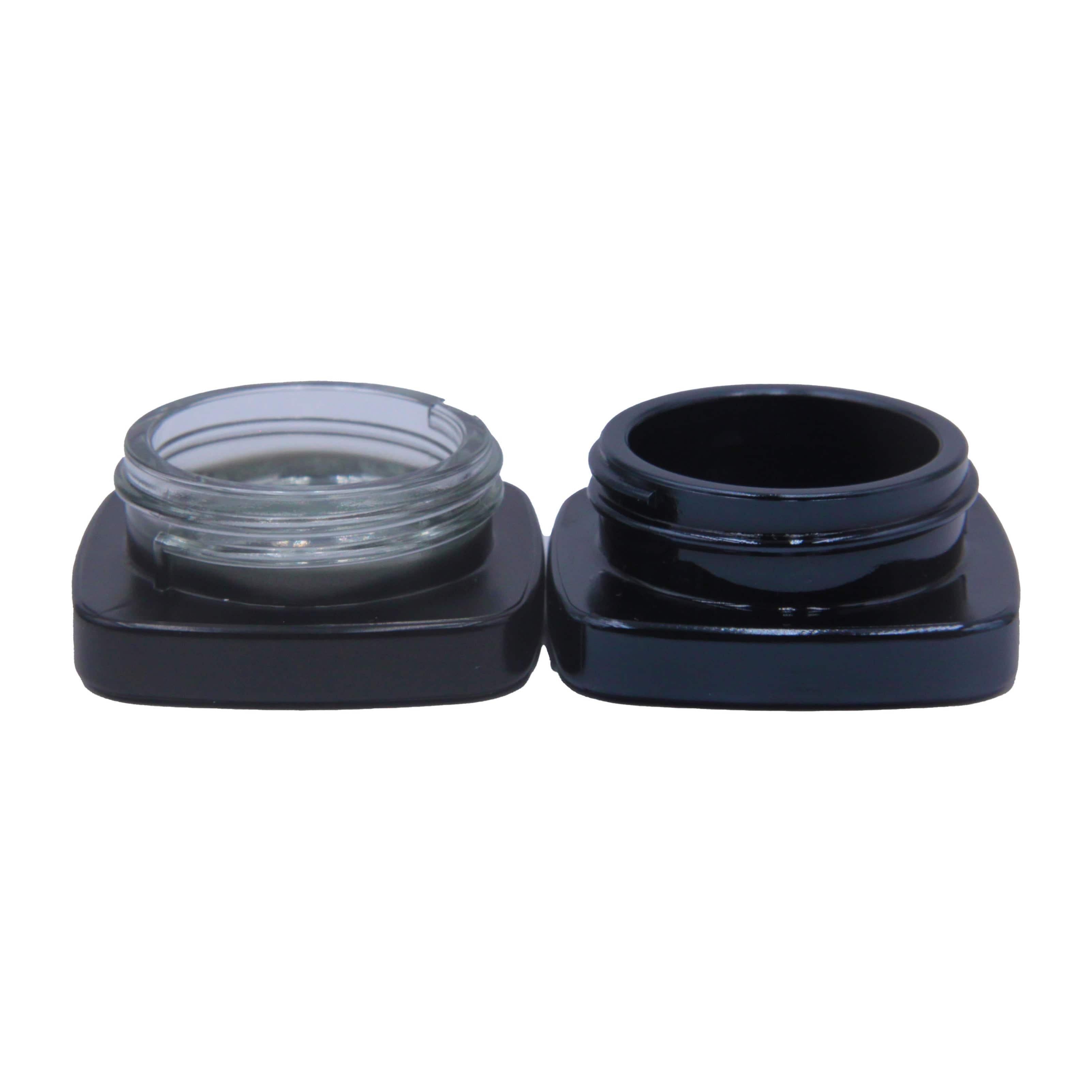 eBottles Black Square Glass Concentrate Jar | 9 ml