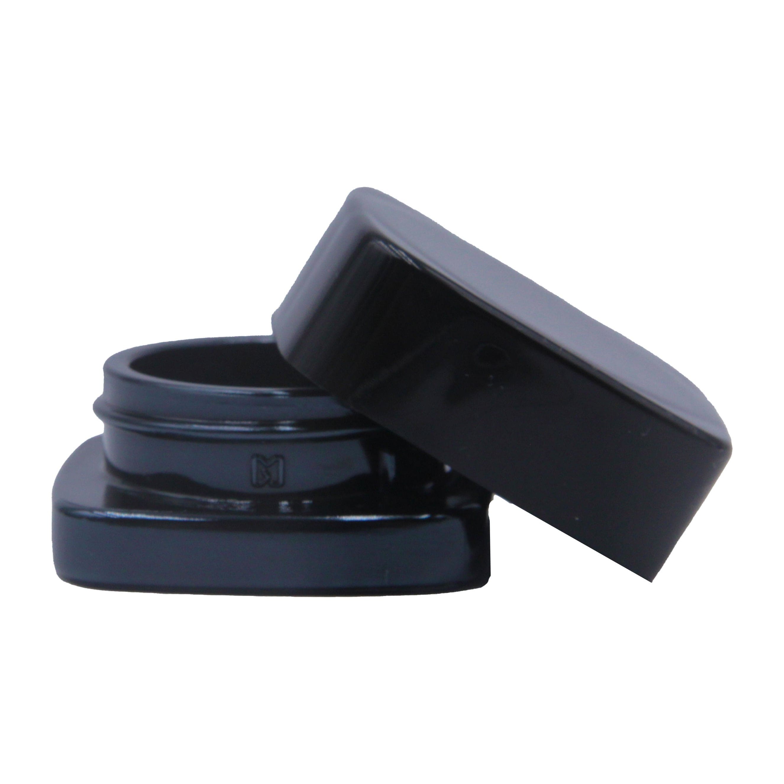 eBottles Black Square Glass Concentrate Jar | 9 ml Black / Black / Matte Black / Single Unit (Less Than Box Qty)