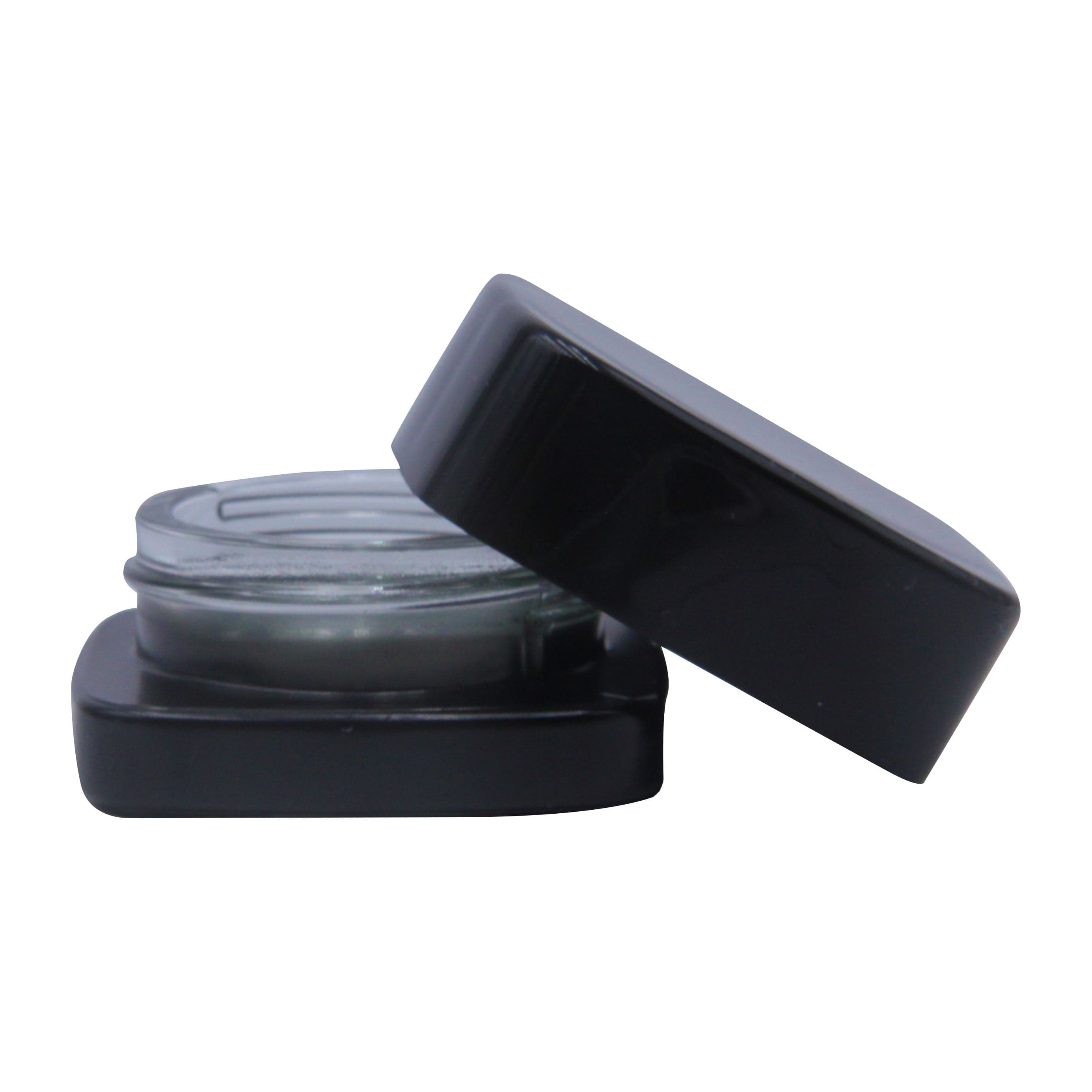 eBottles Black Square Glass Concentrate Jar | 9 ml Black / Silver / Matte Black / Single Unit (Less Than Box Qty)