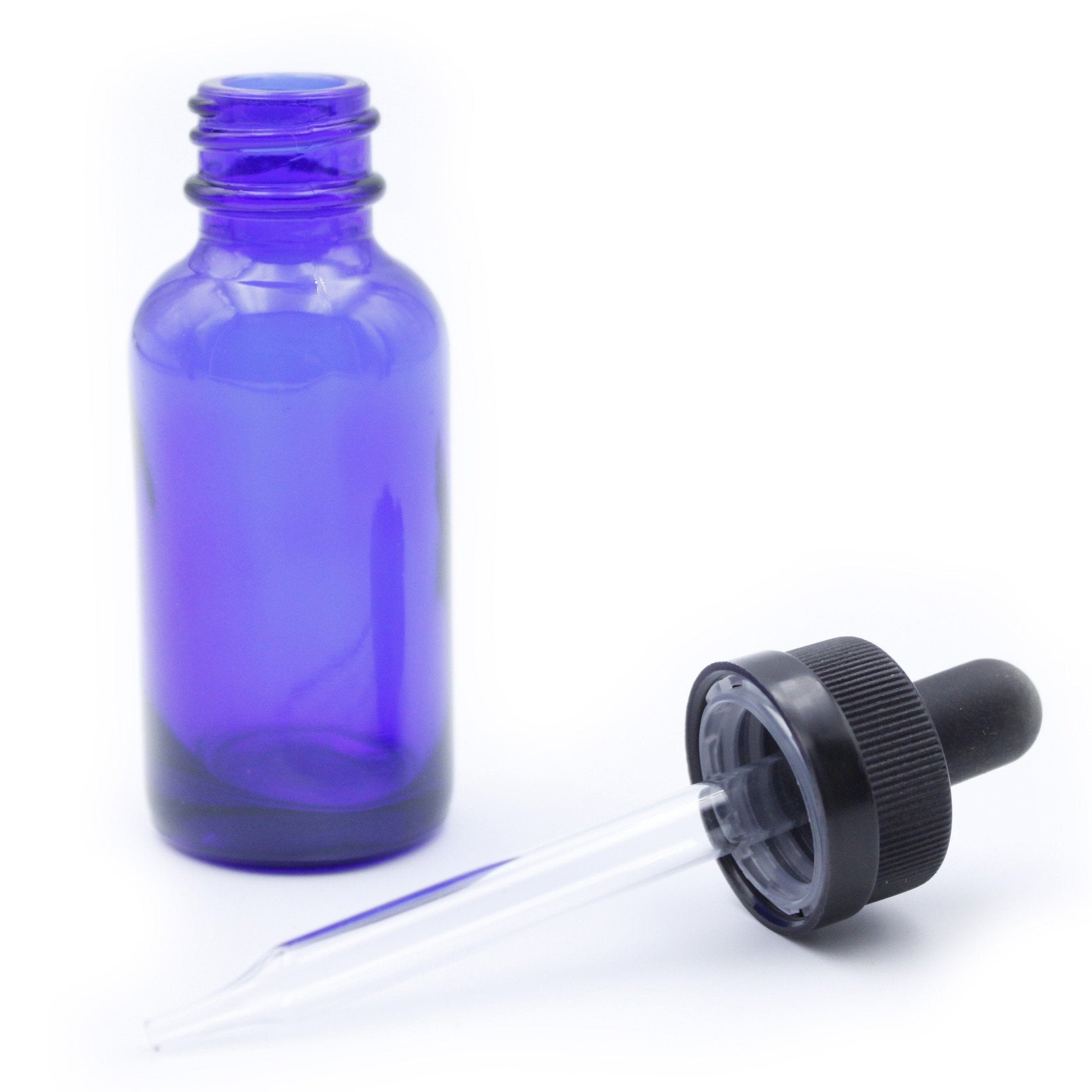 eBottles Green Child-Resistant Glass Dropper Bottle w/ Dropper | 30 ml 0.8 ml non-graduated / Cobalt Blue