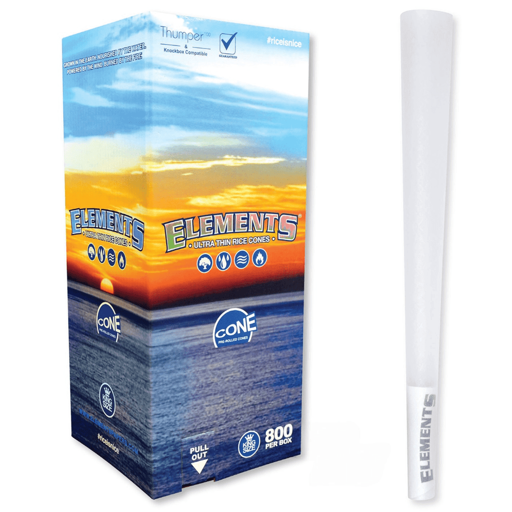 Elements King Size Ultra-Thin Rice Pre-Rolls (109mm/26mm filter) | Box of 800