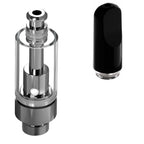 Good Carts Glass Cartridge (1.0ml, 2.0mm) with Mouthpiece Ceramic Flat Black / Bundle of 100