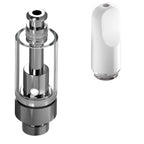 Good Carts Glass Cartridge (1.0ml, 2.0mm) with Mouthpiece Ceramic Flat White / Bundle of 100