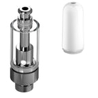 Good Carts Glass Cartridge (1.0ml, 2.0mm) with Mouthpiece Ceramic White Bullet / Bundle of 100