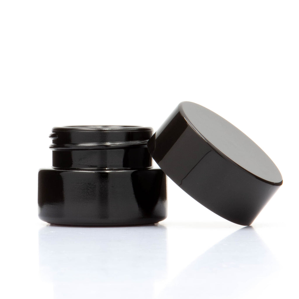 Grand Puff™ 5ml - 7ml Violet Glass Concentrate Jar with Matching Glossy Cap Single Unit (Less Than Box Qty)