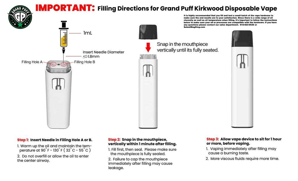 Grand Puff Kirkwood Disposable Bag King Grand Puff Kirkwood Disposable Bag King