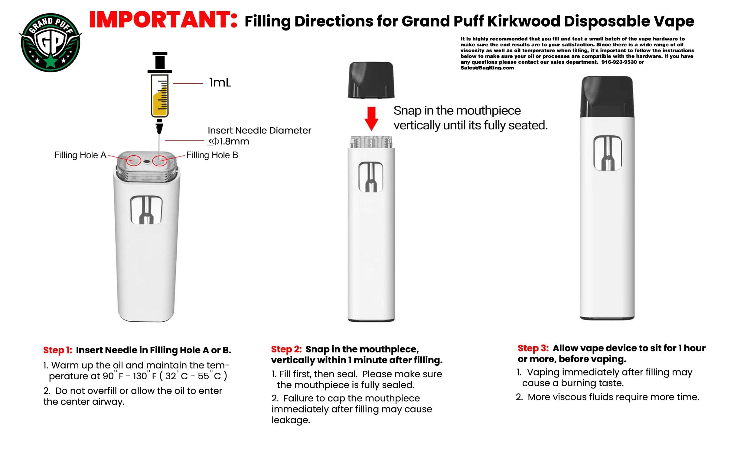 Grand Puff Kirkwood Disposable Bag King Grand Puff Kirkwood Disposable Bag King