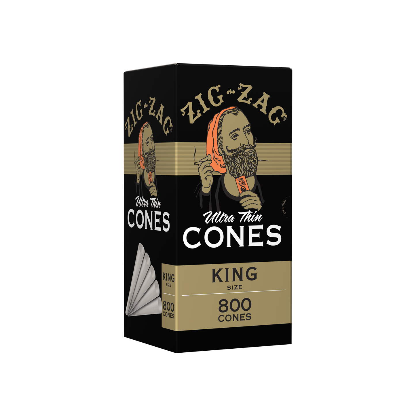 King Size Bulk Cones - (800 Cone Carton) Ultra Thin French White