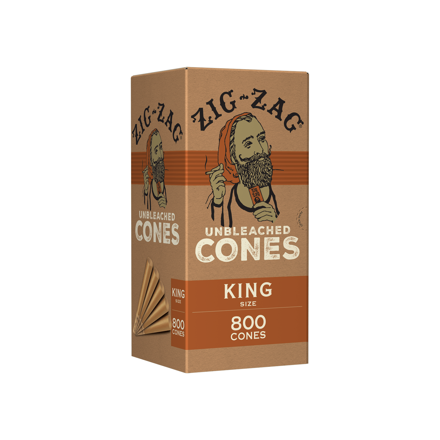 King Size Bulk Unbleached Cones - (800 Cone Carton)