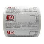 Oklahoma 3x1 THC Compliance Labels (Roll of 1,000)