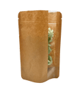 Stand Up Zipper Bag with Vertical Window (1/2 oz to 1 oz) Kraft / Single Unit (Less Than Pack Qty)