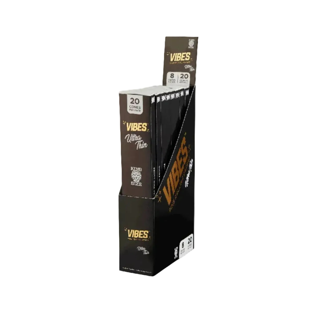 VIBES King Size Cones Box of 8 (20 Cones/Coffin) Ultra thin