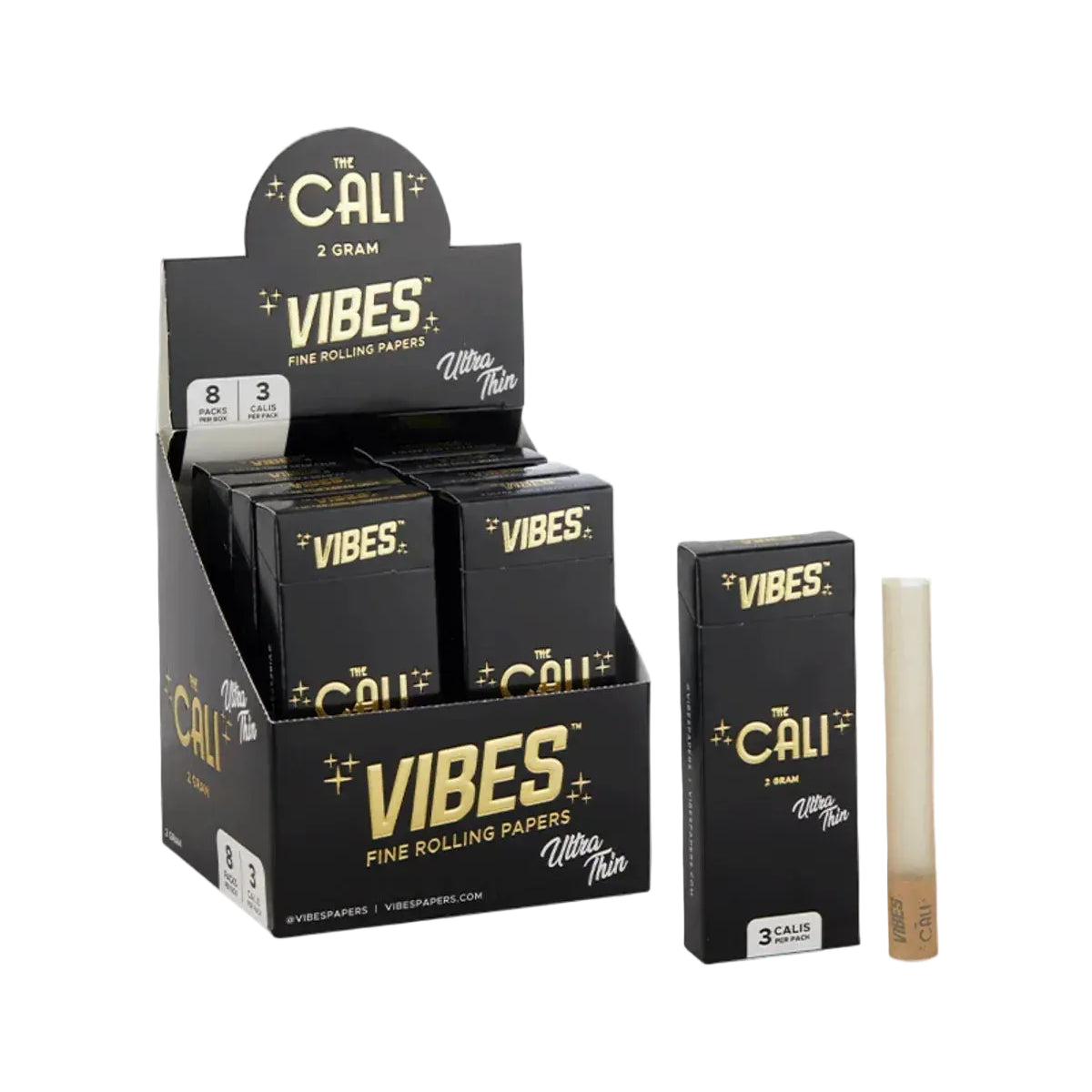 VIBES The Cali Cones Box of 8 (3 Calis/Pack) 2g - Ultra thin