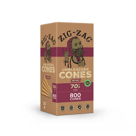 Zig Zag 70's Unbleached Bulk Cones - (800 Cone Carton)