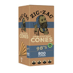 Zig Zag 98's Unbleached Bulk Cones | Box of 800