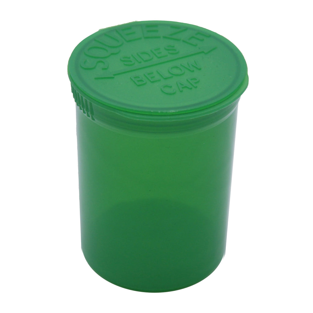 30 Dram Pop Top Child Resistant Bottles Translucent Green