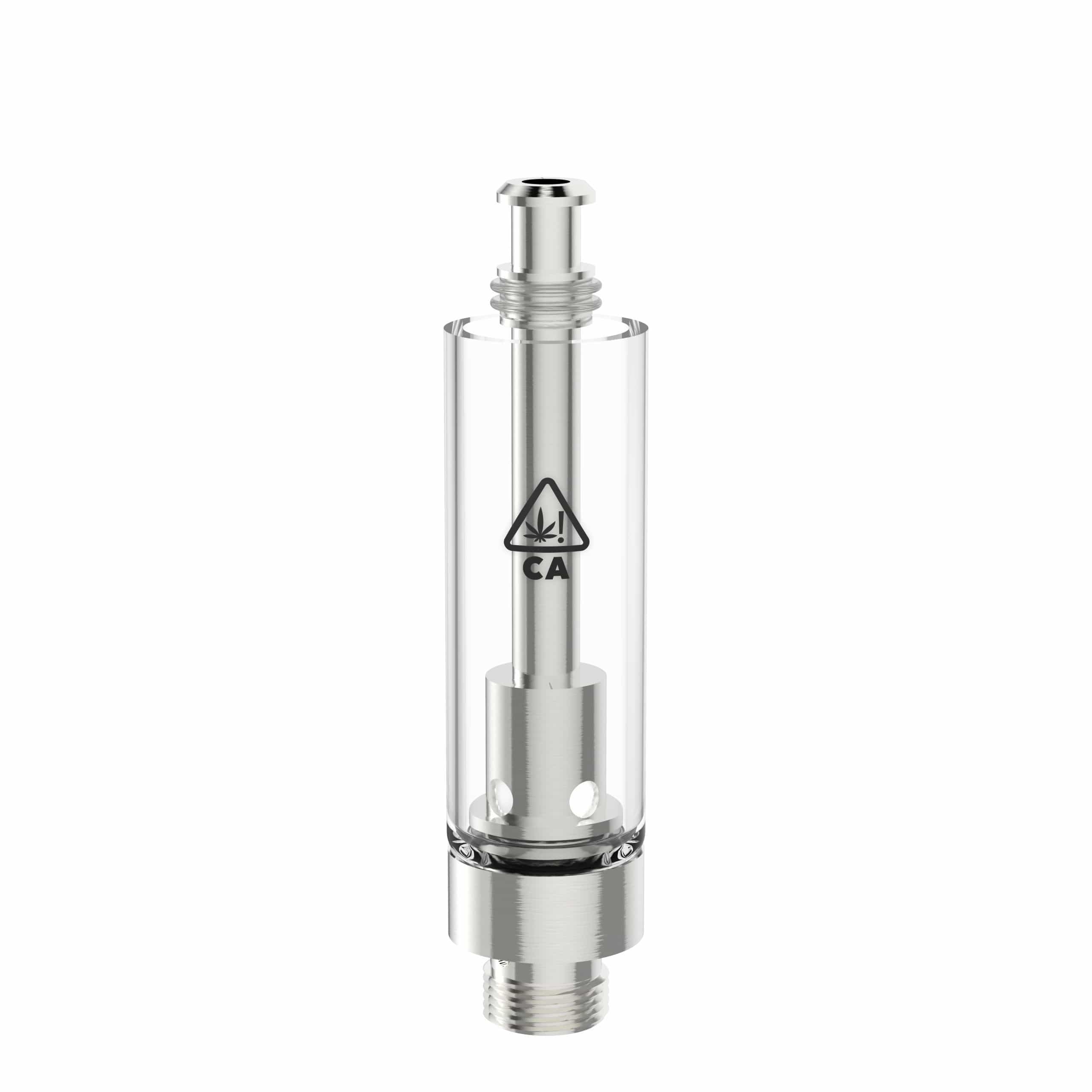 AVD Eazy-Press Glass Vape Cartridge Base with California THC Warning Icon (1.0 ml, 2.0mm, CA!)