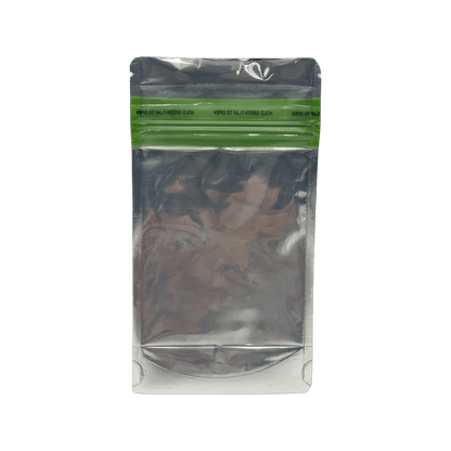 Bag King Child-Resistant Clear Front Green Zipper Bag (1/4th oz)