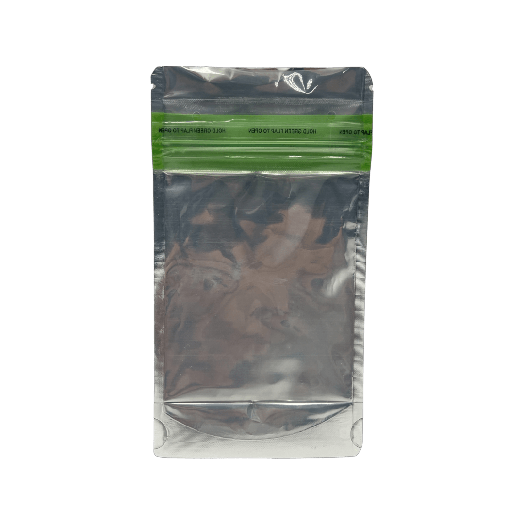 Bag King Child-Resistant Clear Front Green Zipper Bag (1/4th oz)