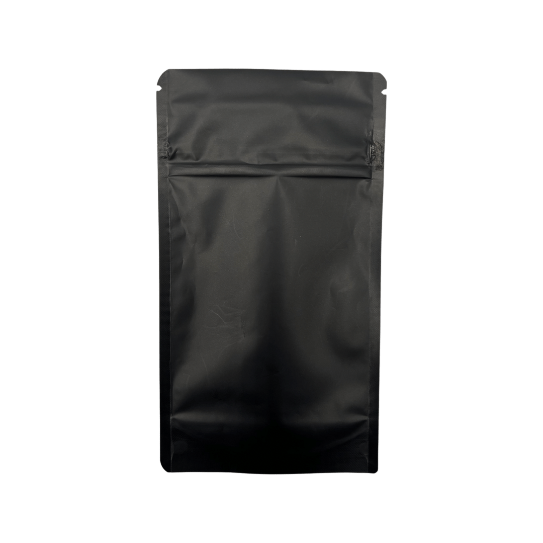 Bag King Child-Resistant Clear Front Green Zipper Bag (1/4th oz) Matte Black