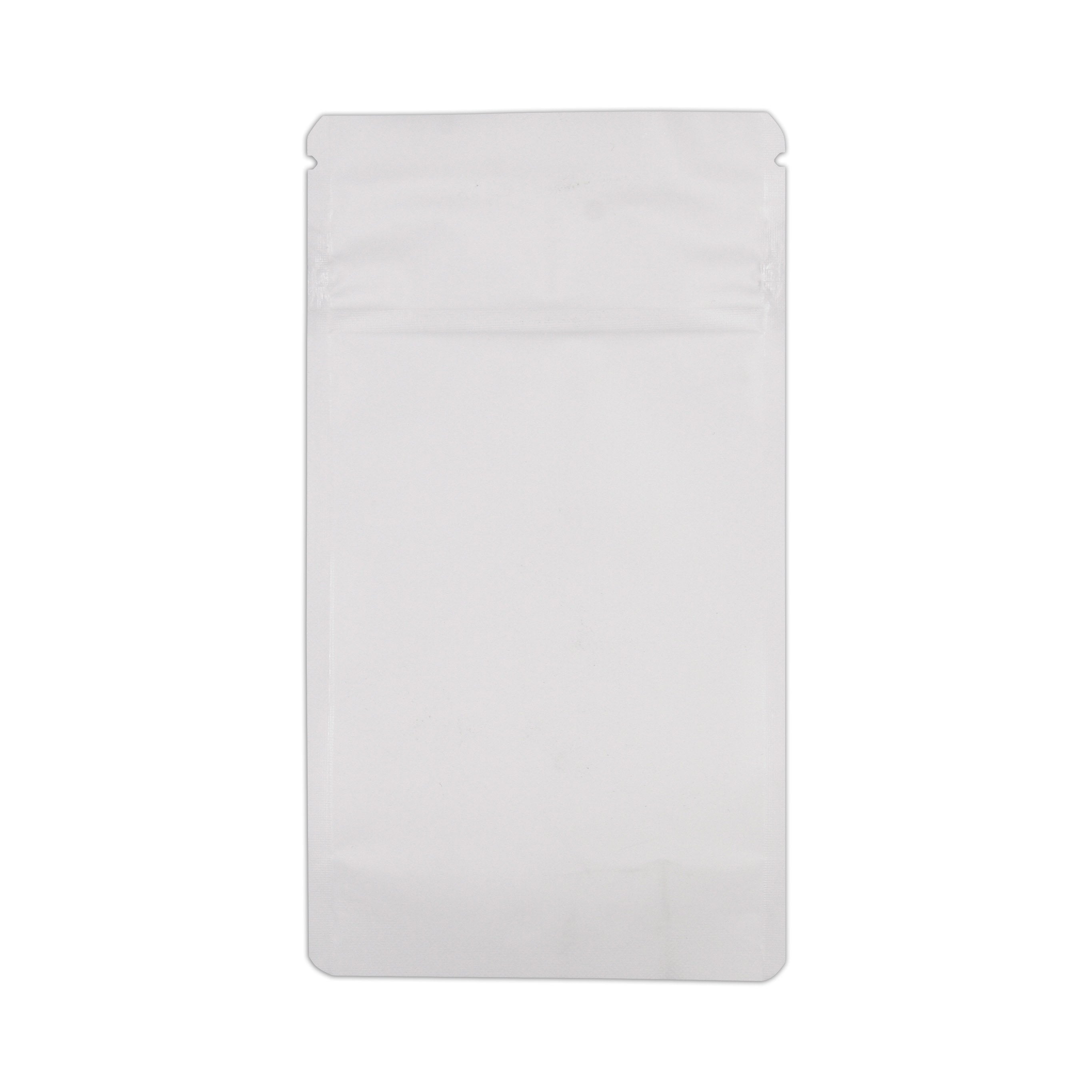 Bag King Child-Resistant Clear Front Green Zipper Bag (1/4th oz) Matte White