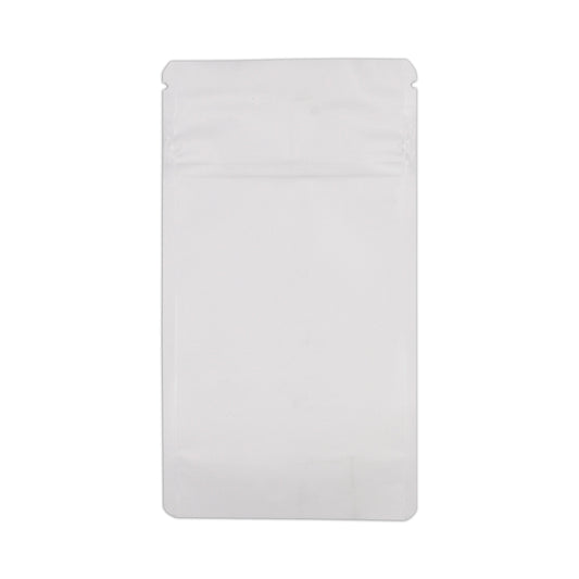 Bag King Child-Resistant Clear Front Green Zipper Bag (1/4th oz) Matte White