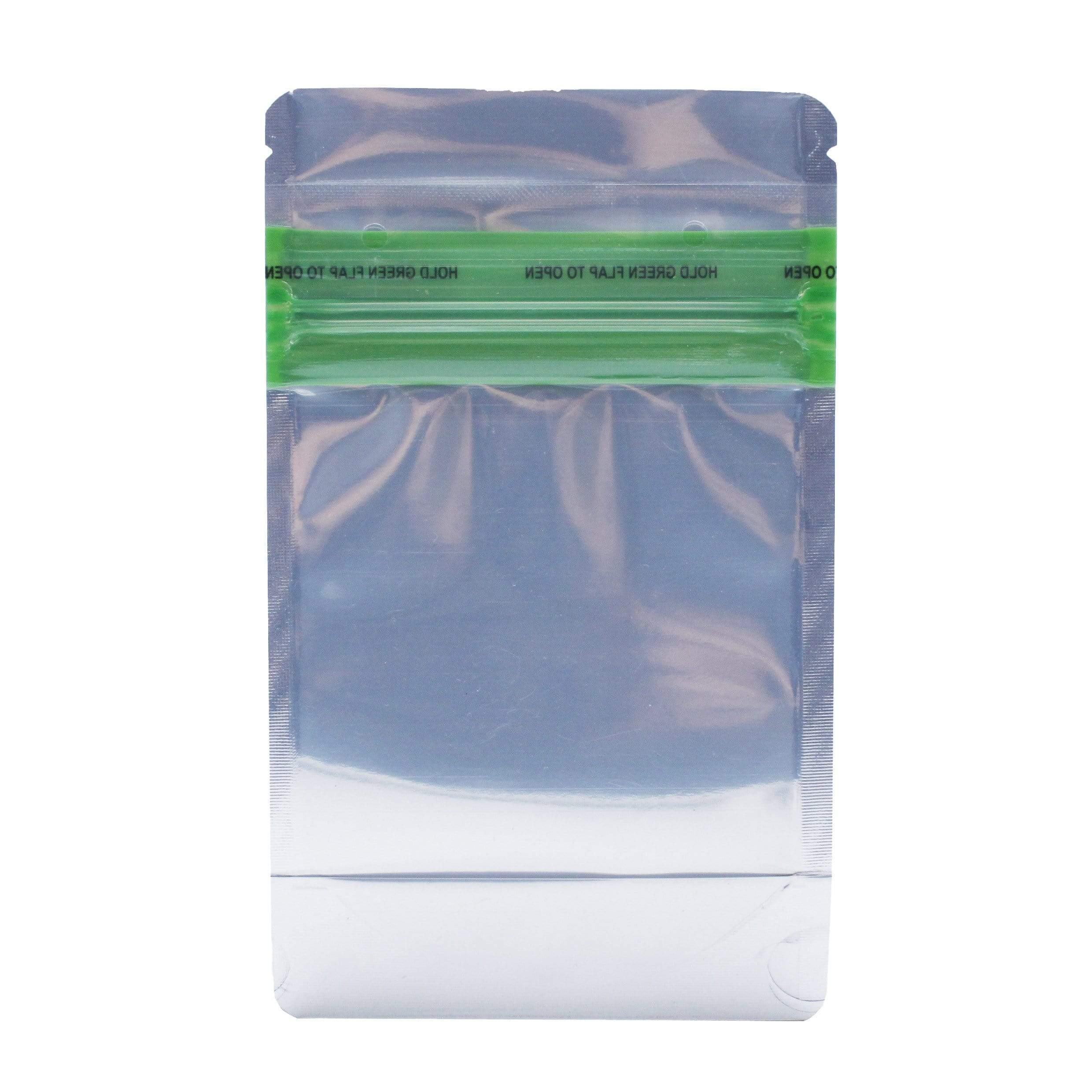 Bag King Child-Resistant Clear Front Green Zipper Bag (1/8th oz)