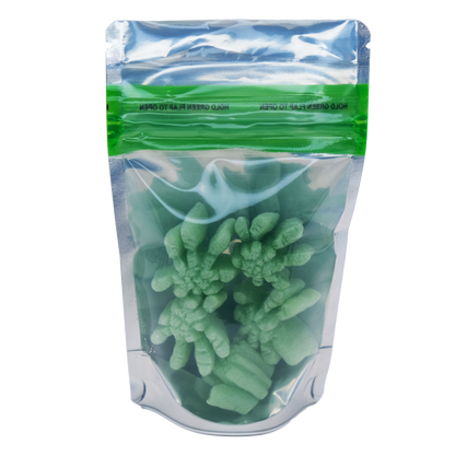 Bag King Child-Resistant Clear Front Green Zipper Bag (1/8th oz)