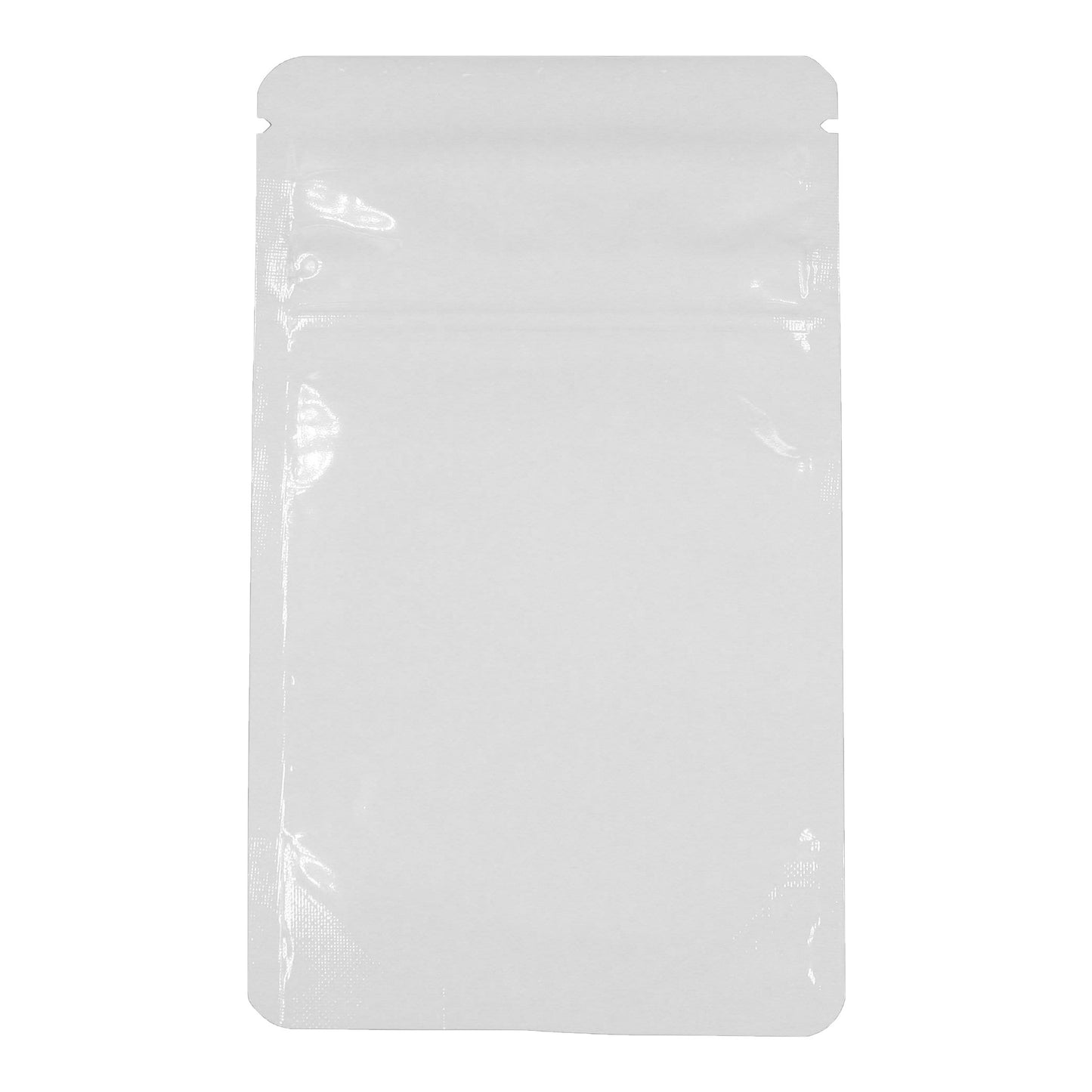 Bag King Child-Resistant Clear Front Green Zipper Bag (1/8th oz) Glossy White