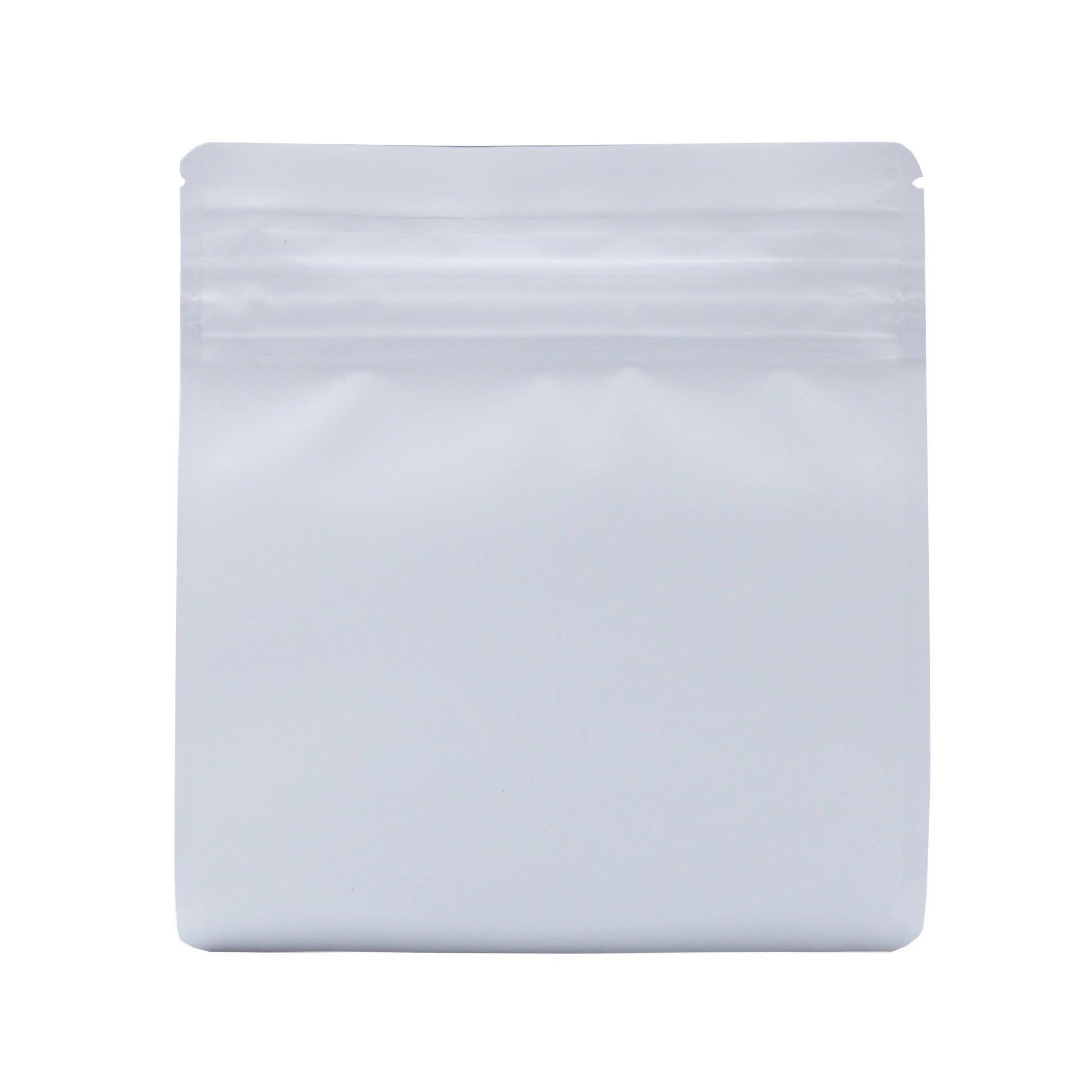 1/8th Ounce Matte Finish Solid White Smell Proof Mylar Bags