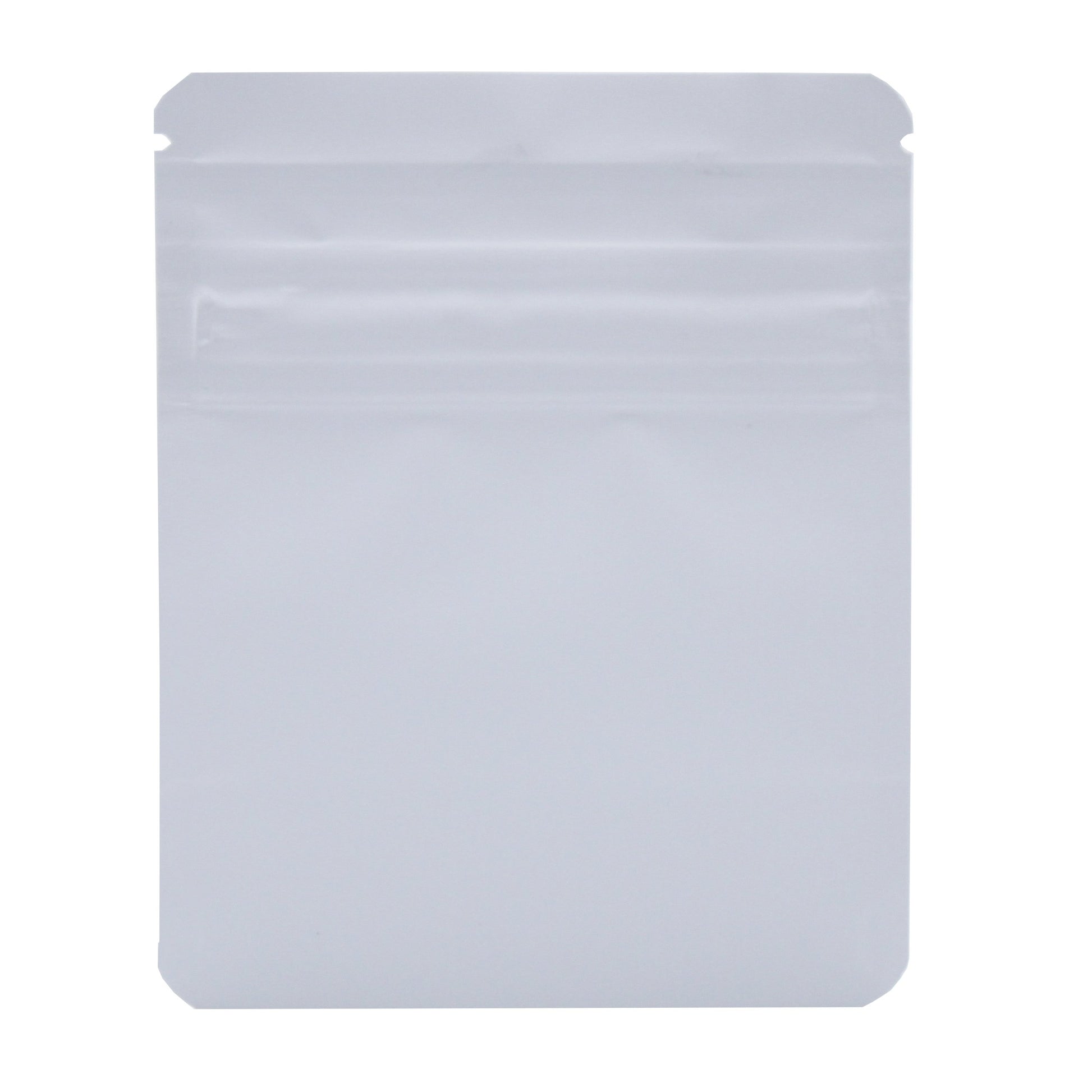 Bag King Child-Resistant Clear Front Wide Mouth Bag (1/8th oz) 3.9" x 4.9" Matte White