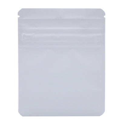 Bag King Child-Resistant Clear Front Wide Mouth Bag (1/8th oz) 3.9" x 4.9" Matte White