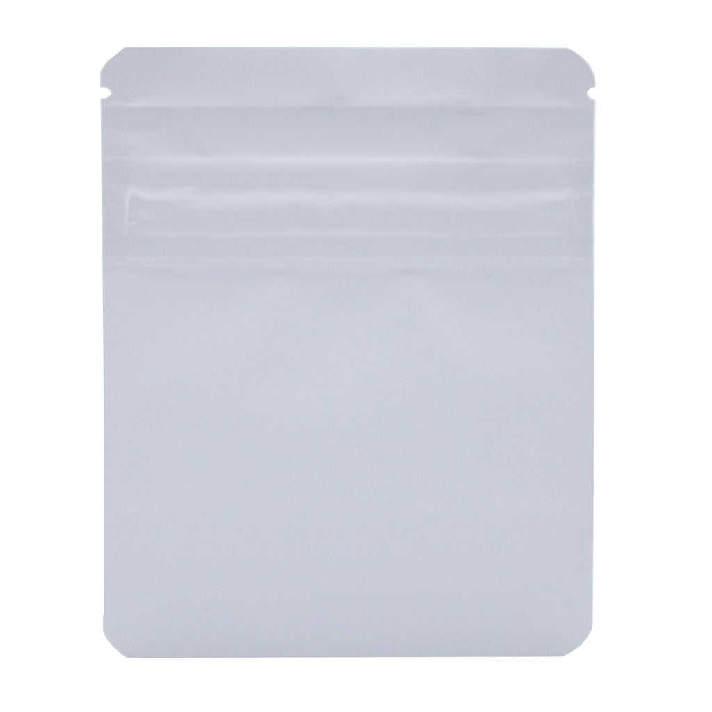 Bag King Child-Resistant Clear Front Wide Mouth Bag (1/8th oz) 3.9" x 4.9" Matte White