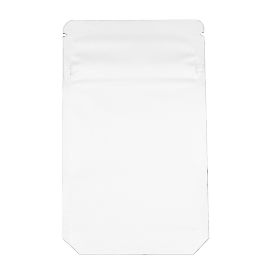 Bag King Child-Resistant Corner Cut Clear Front Bag (1/8th oz) Matte White
